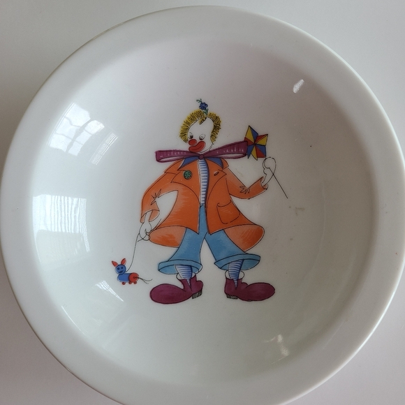 SPAL PORCILINAS Vintage Clown Plates Bowls Coffee Cup RARE Full Set Portugal - Picture 5 of 7